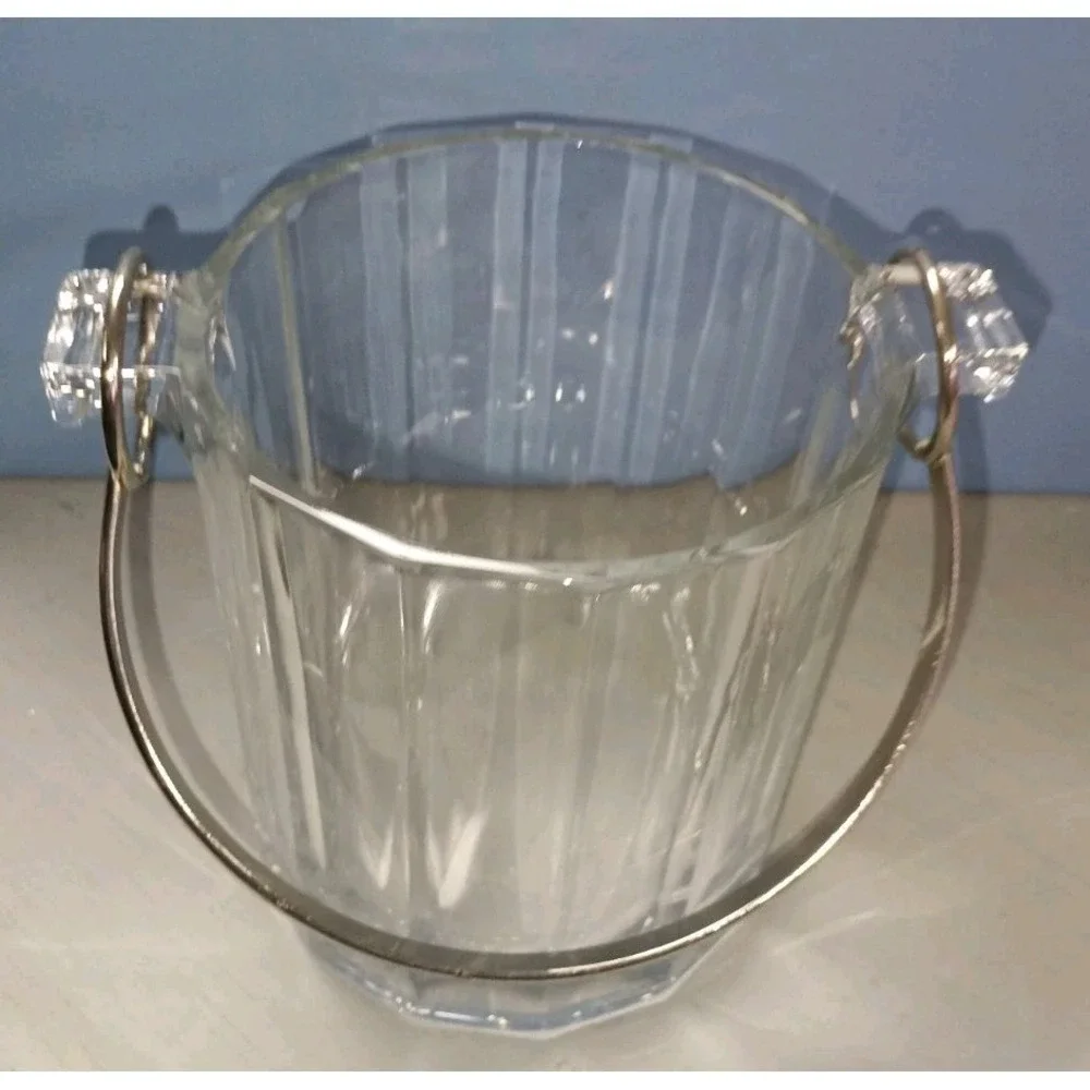 Vintage Italian Mid Century Modern Crystal Ice Bucket